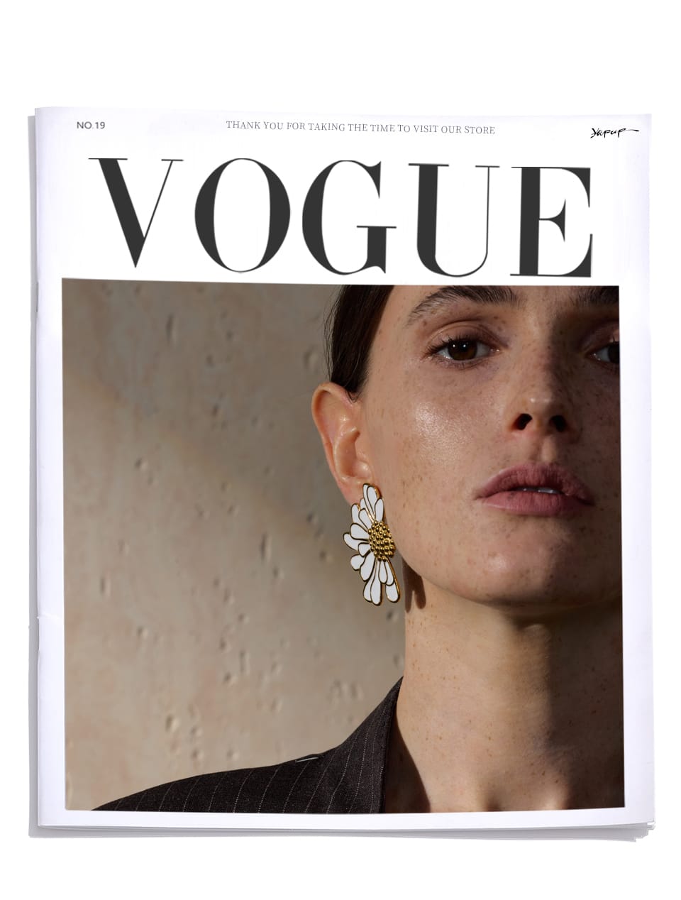 Arete flor blanca - Imagen 2