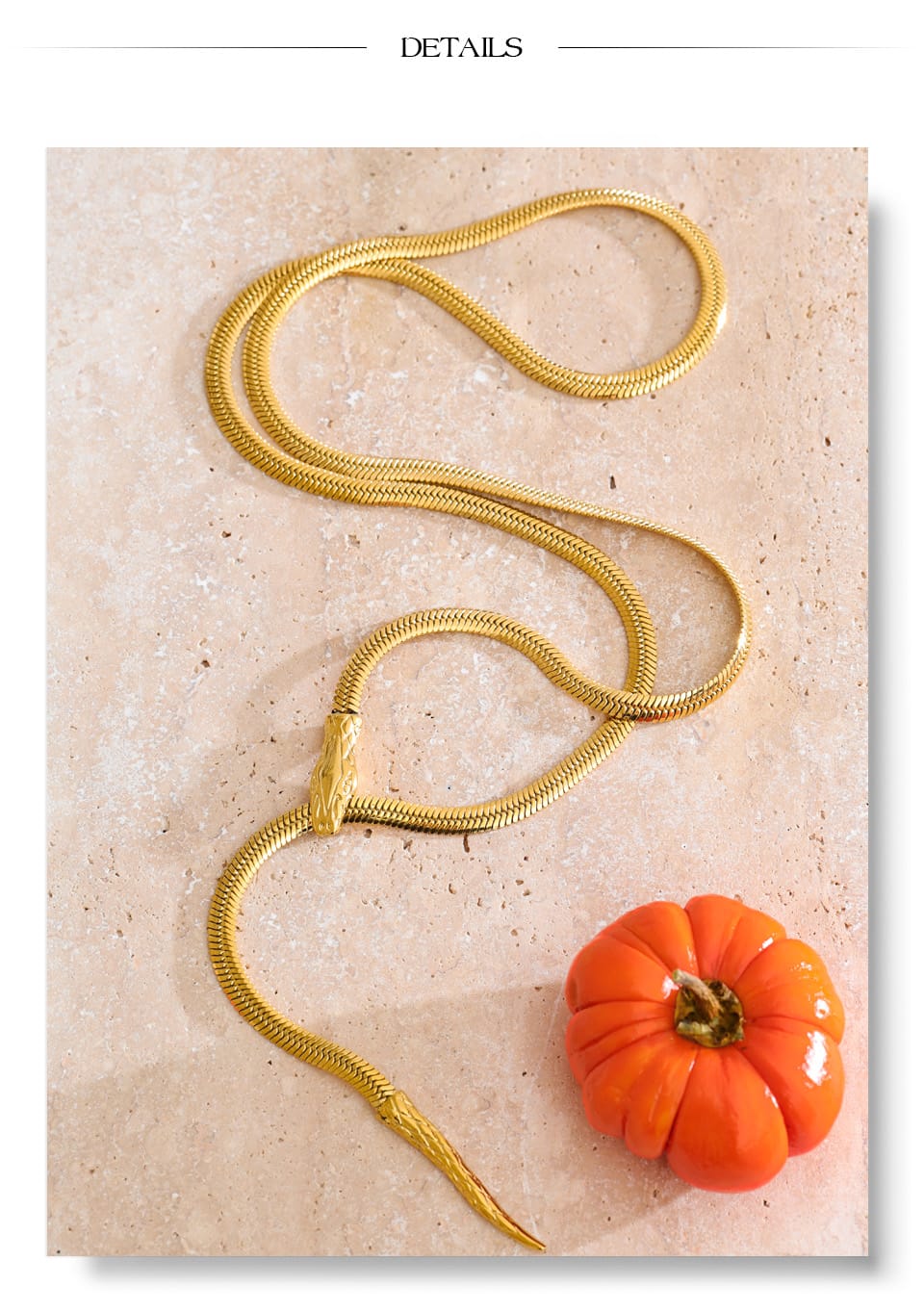 Collar ajustable serpiente dorada - Imagen 2