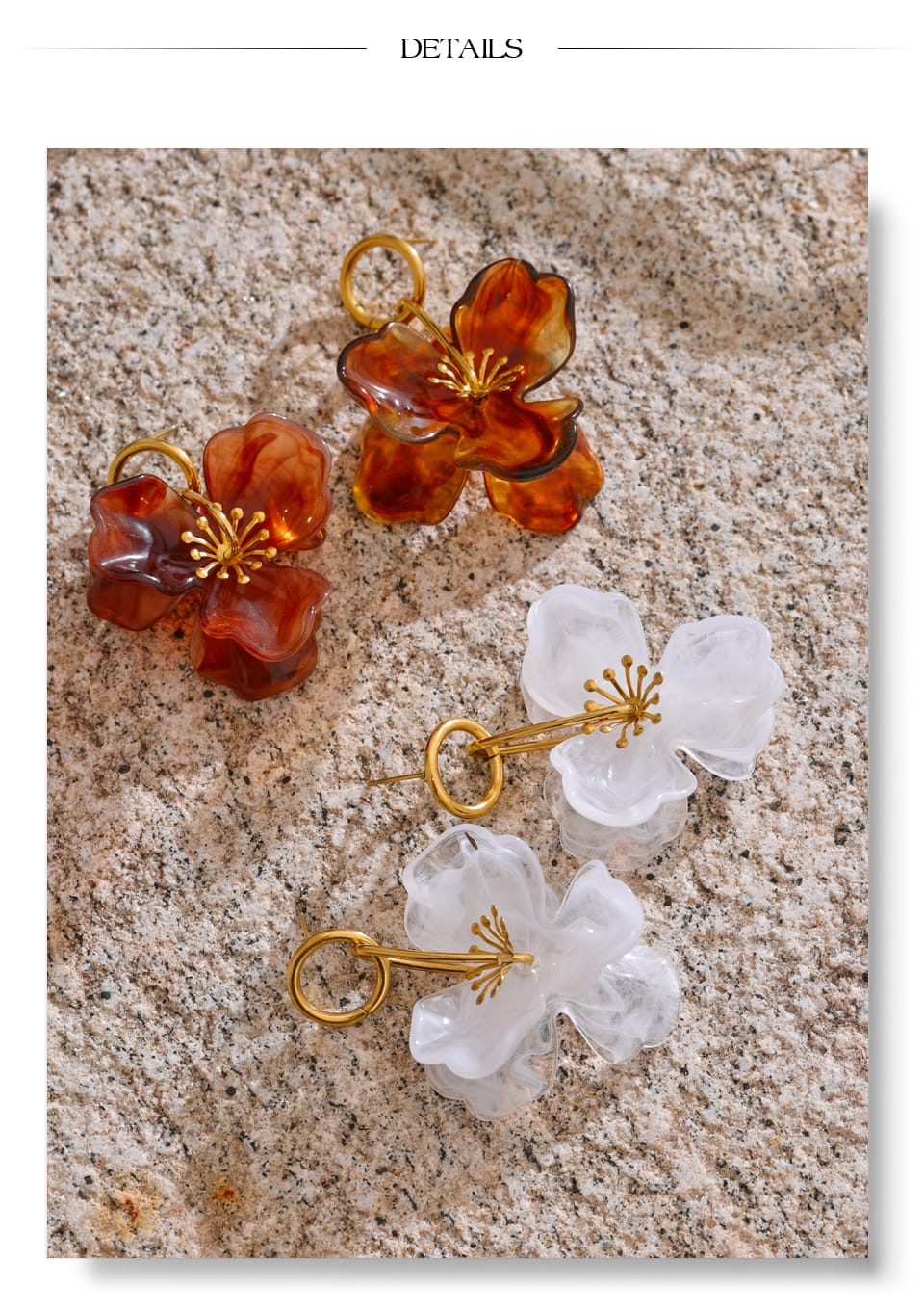 Aretes flor amber - Imagen 2