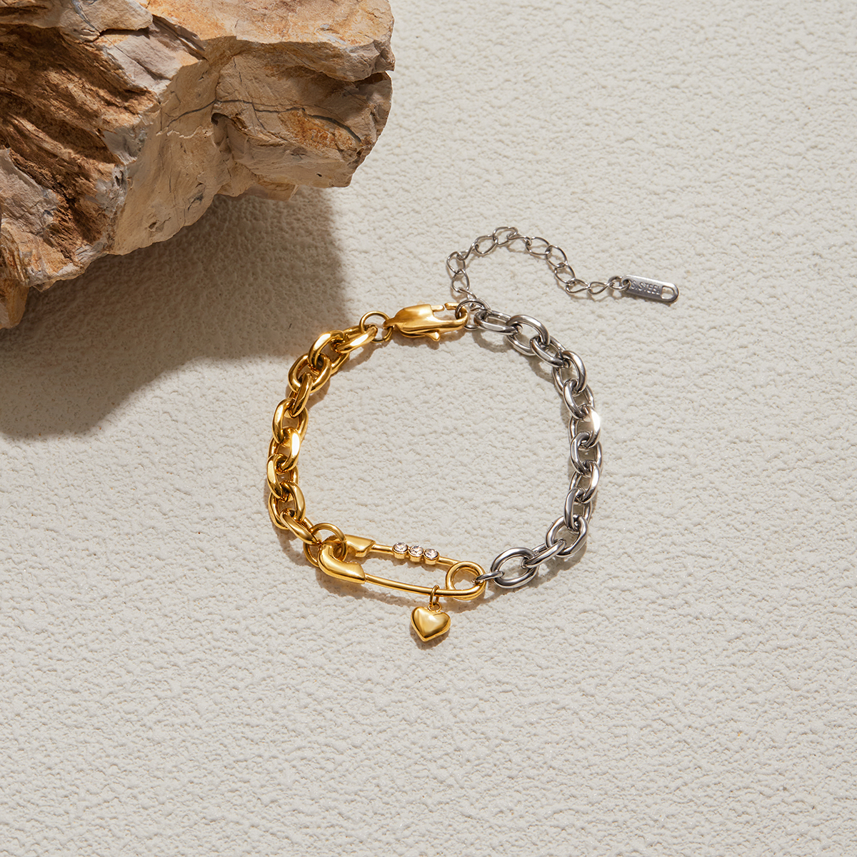 -1088212036-274669489 Pulsera cruz de acero inoxidable bicolor