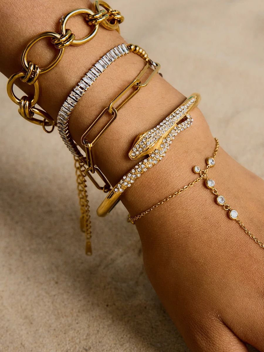 -1089581365125367622 Brazalete serpiente de acero inoxidable