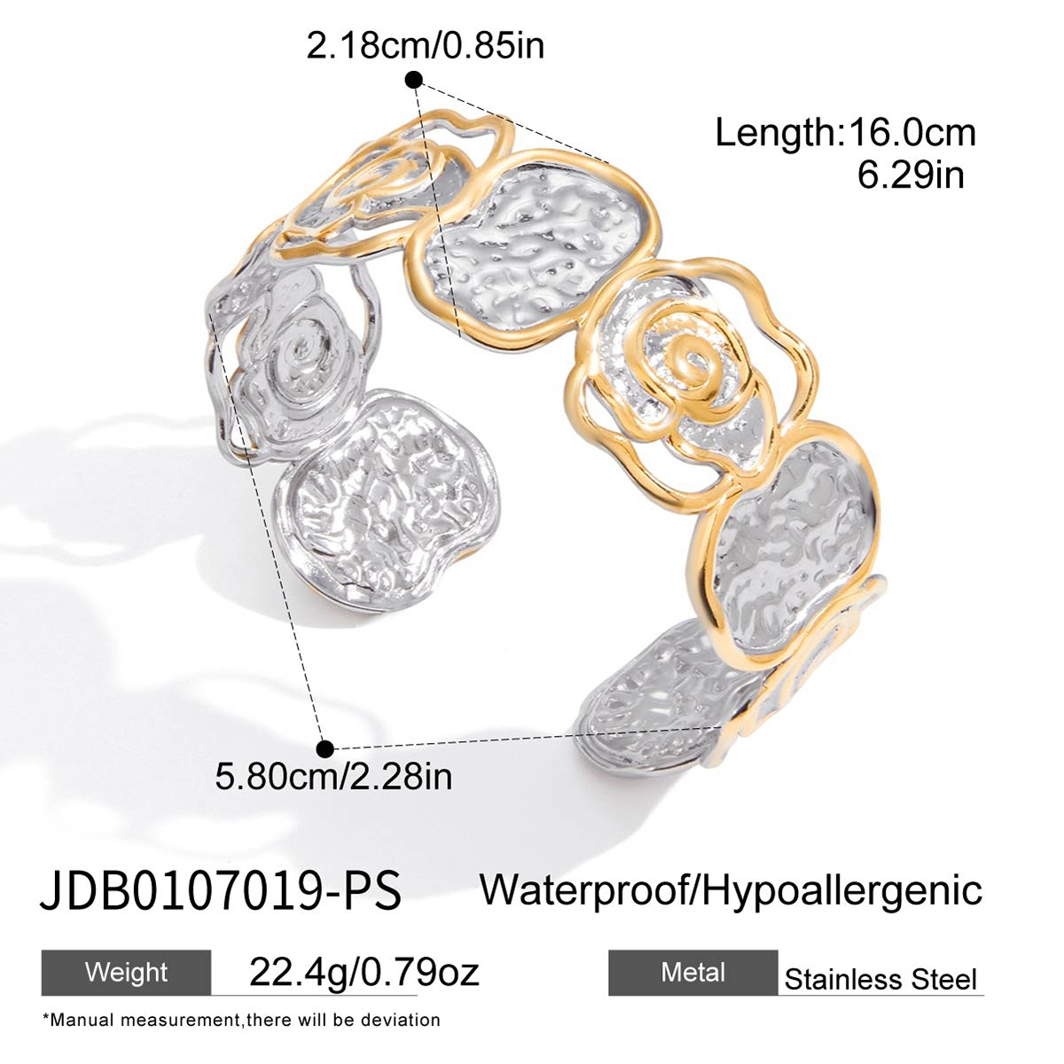 8.14 Brazalete bicolor flores