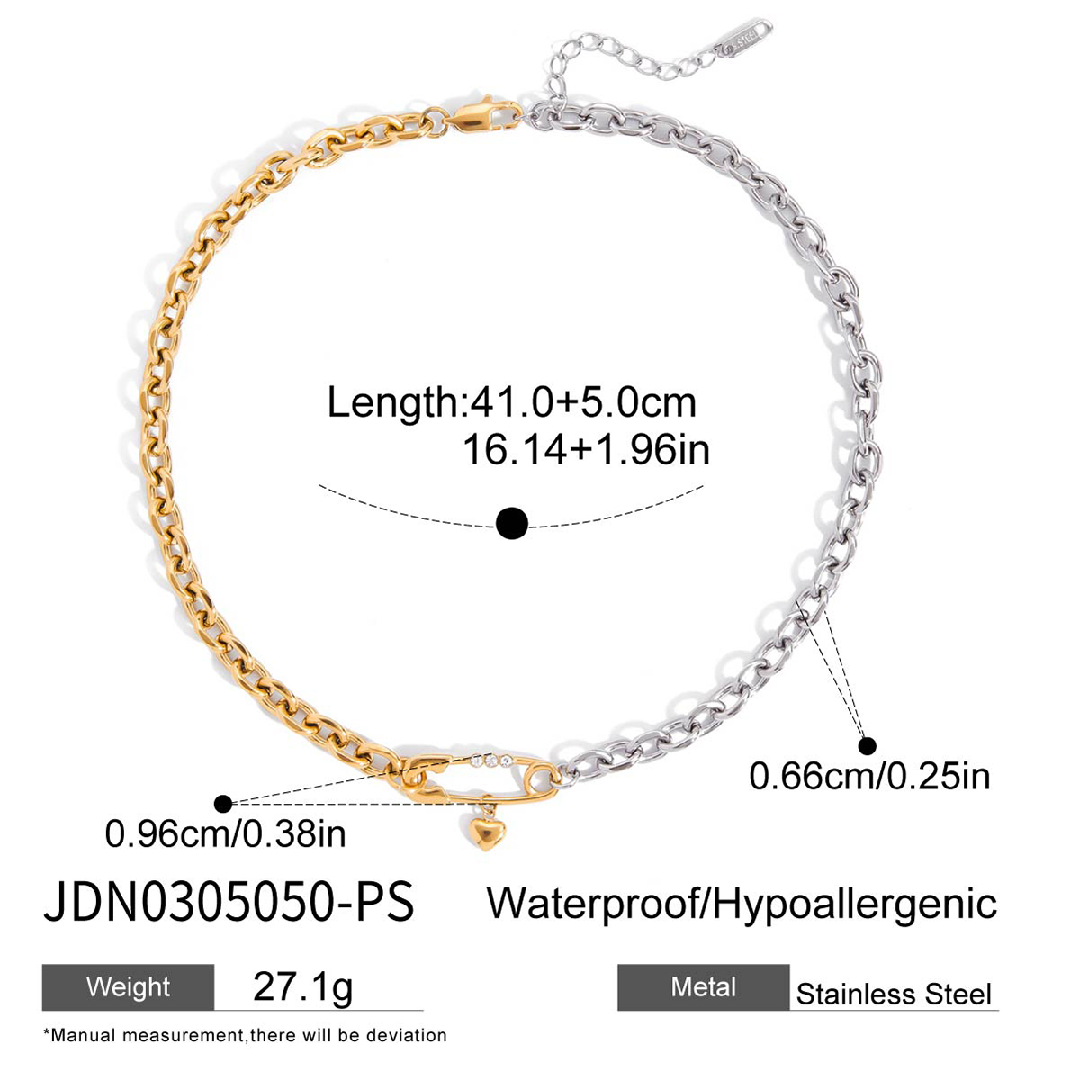 Cadena bicolor alfileres - Imagen 2