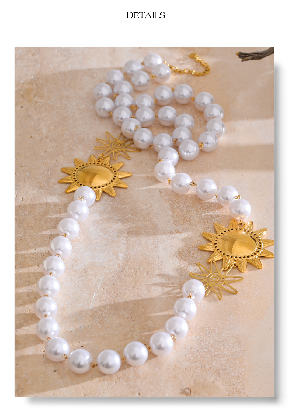 Collar largo perlas sol