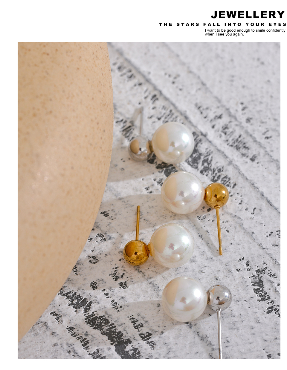 Aretes perla pegados plata