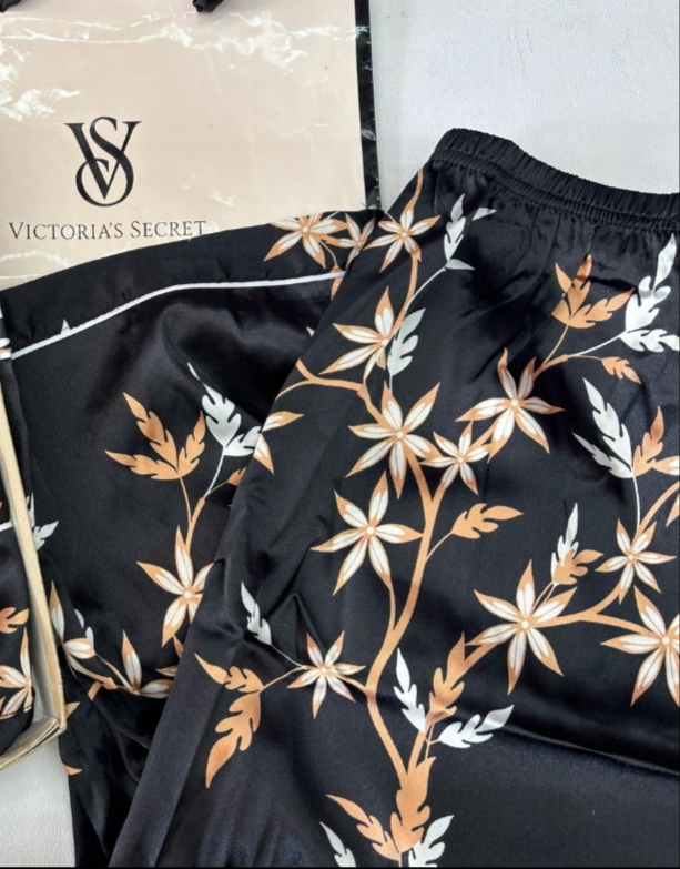 PANTALON PIJAMA NEGRA HOJAS