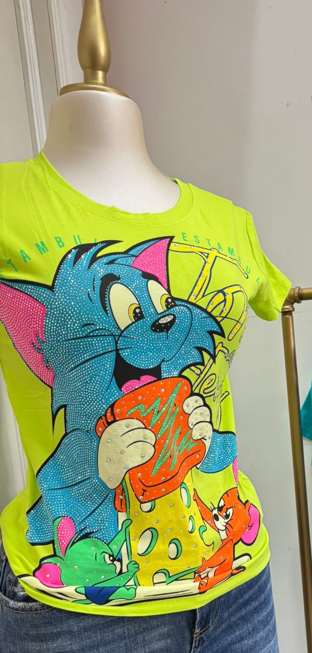 BLUSA JUVENIL TOM Y JERRY VERDE