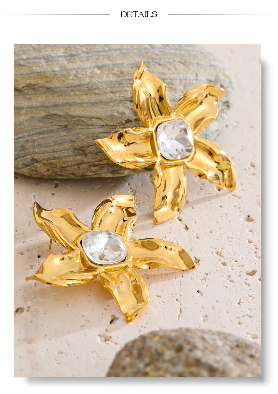 Aretes flor piedra