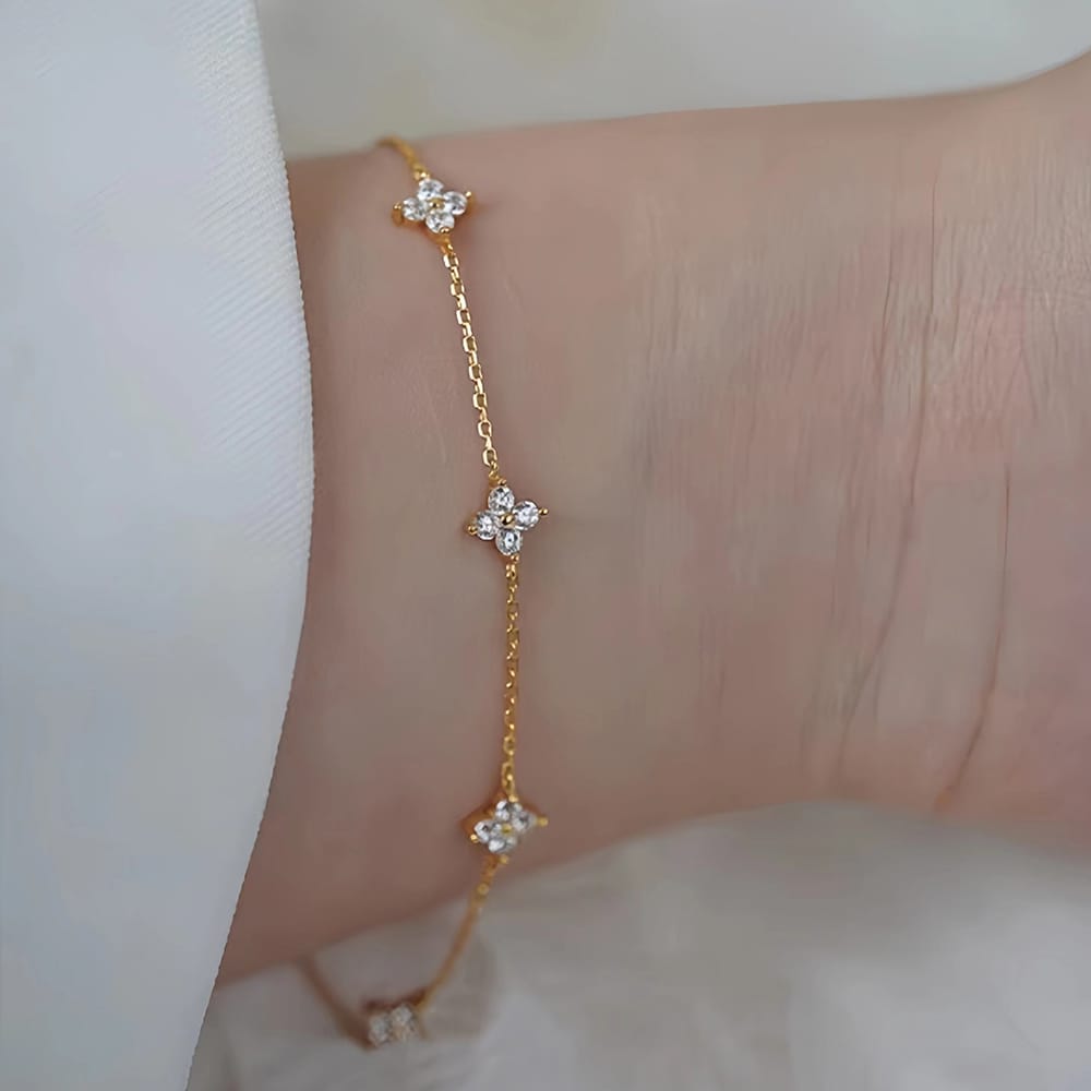 Pulsera zirconia dorado