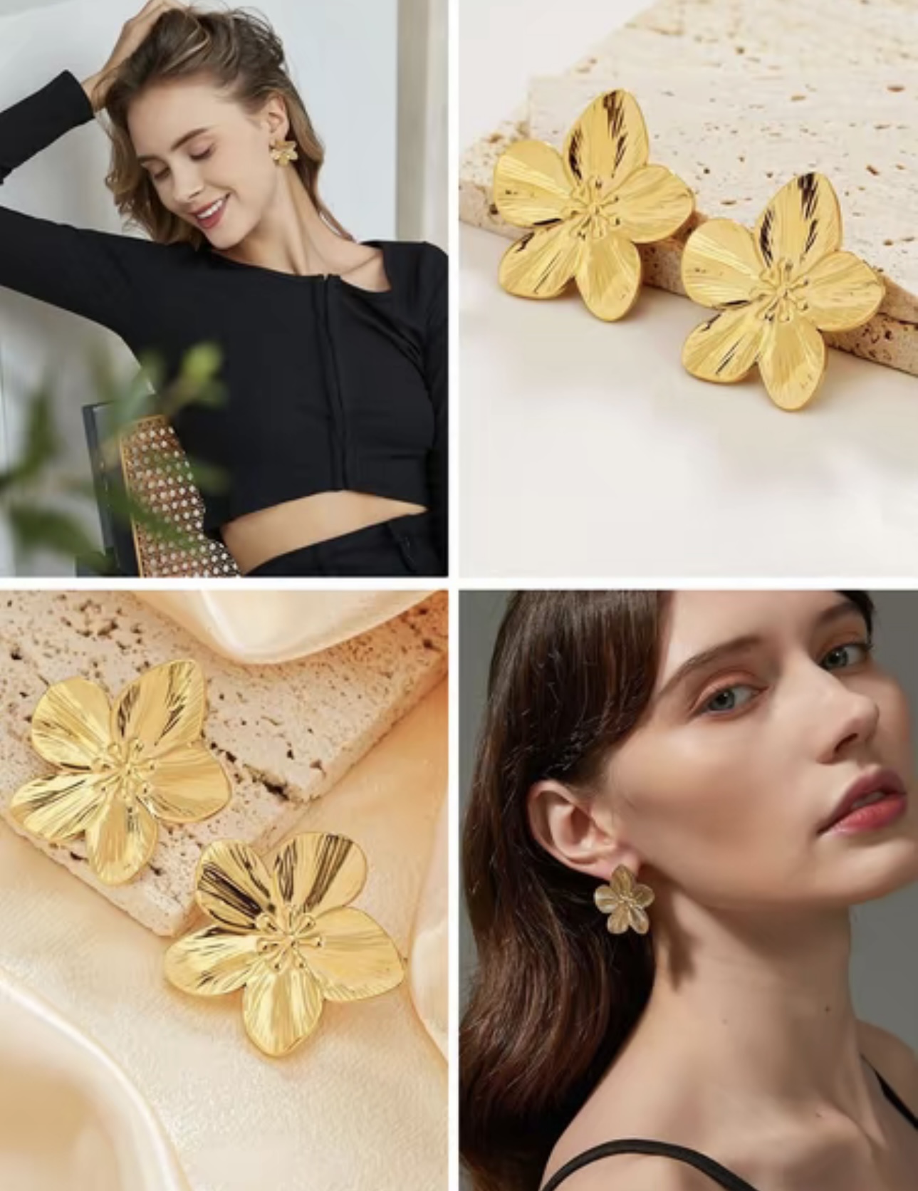 Arete de Flor Dorado