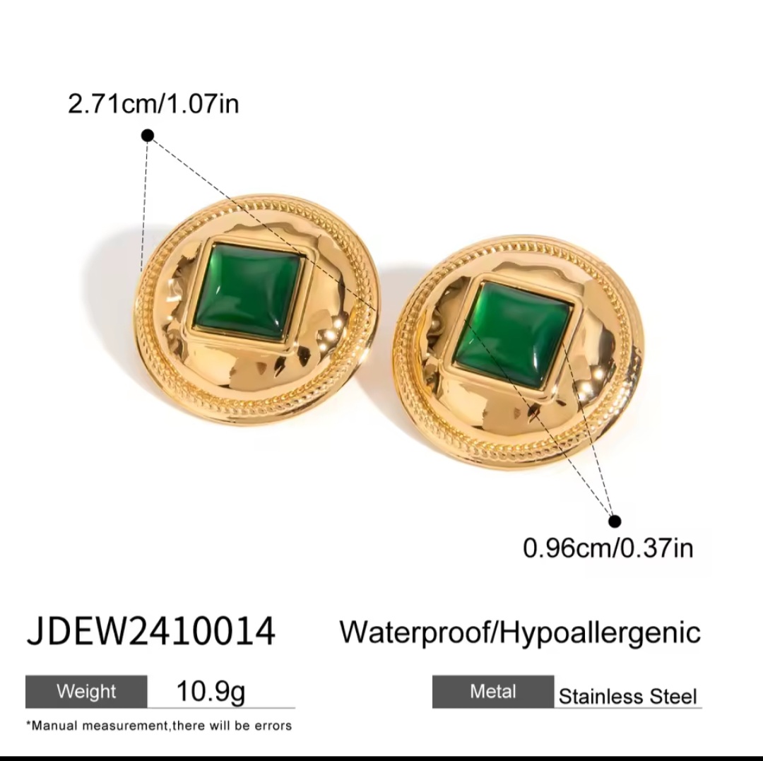 Aretes verde circulo