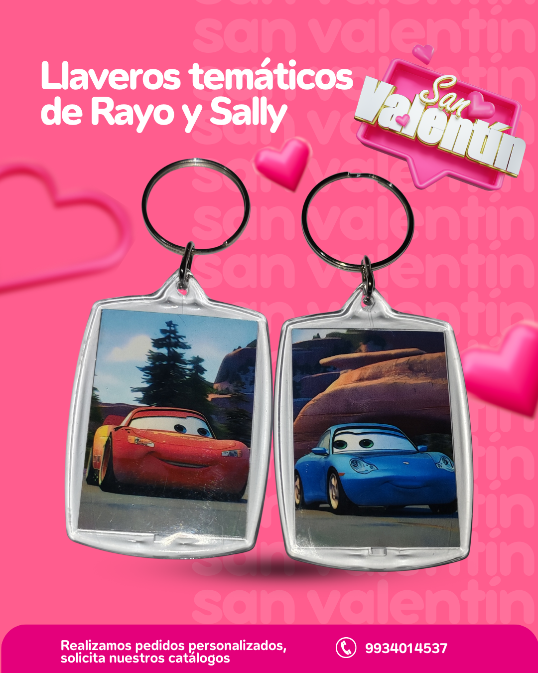 Duo de llaveros temáticos de Rayo y Sally