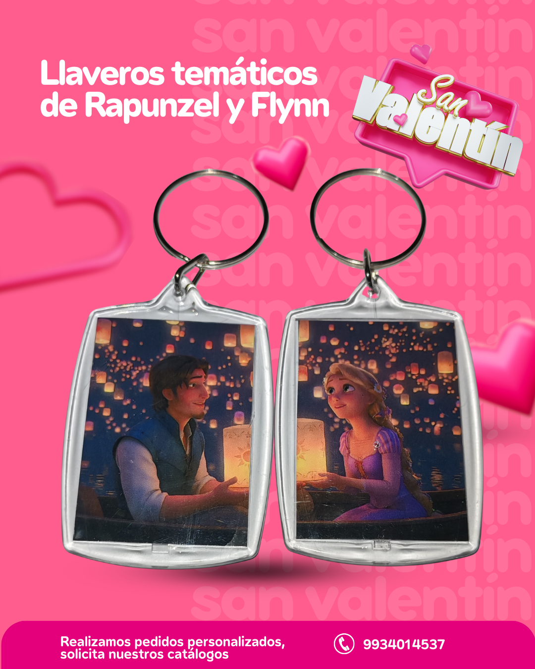 Llaveros temáticos de Rapunzel y Flynn