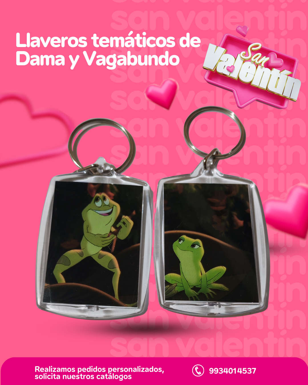 Llaveros temáticos la princesa y el sapo
