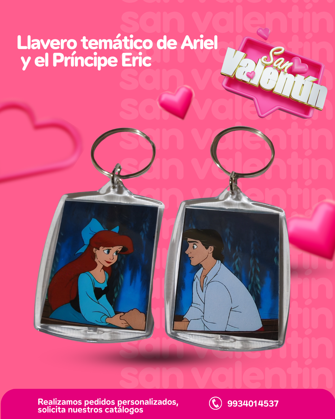 Llavero temático de Ariel y el Príncipe Eric