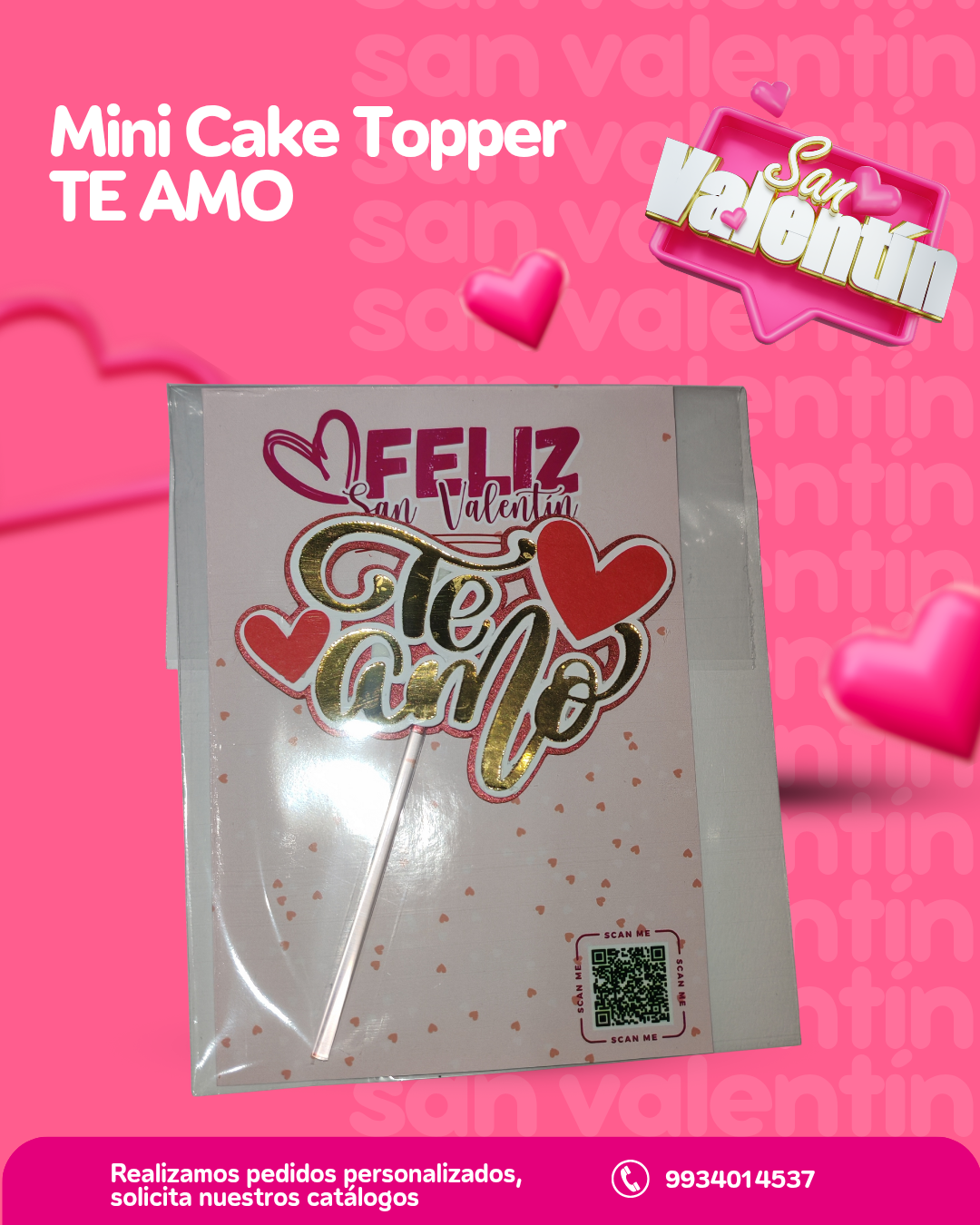 Mini Cake Topper TE AMO