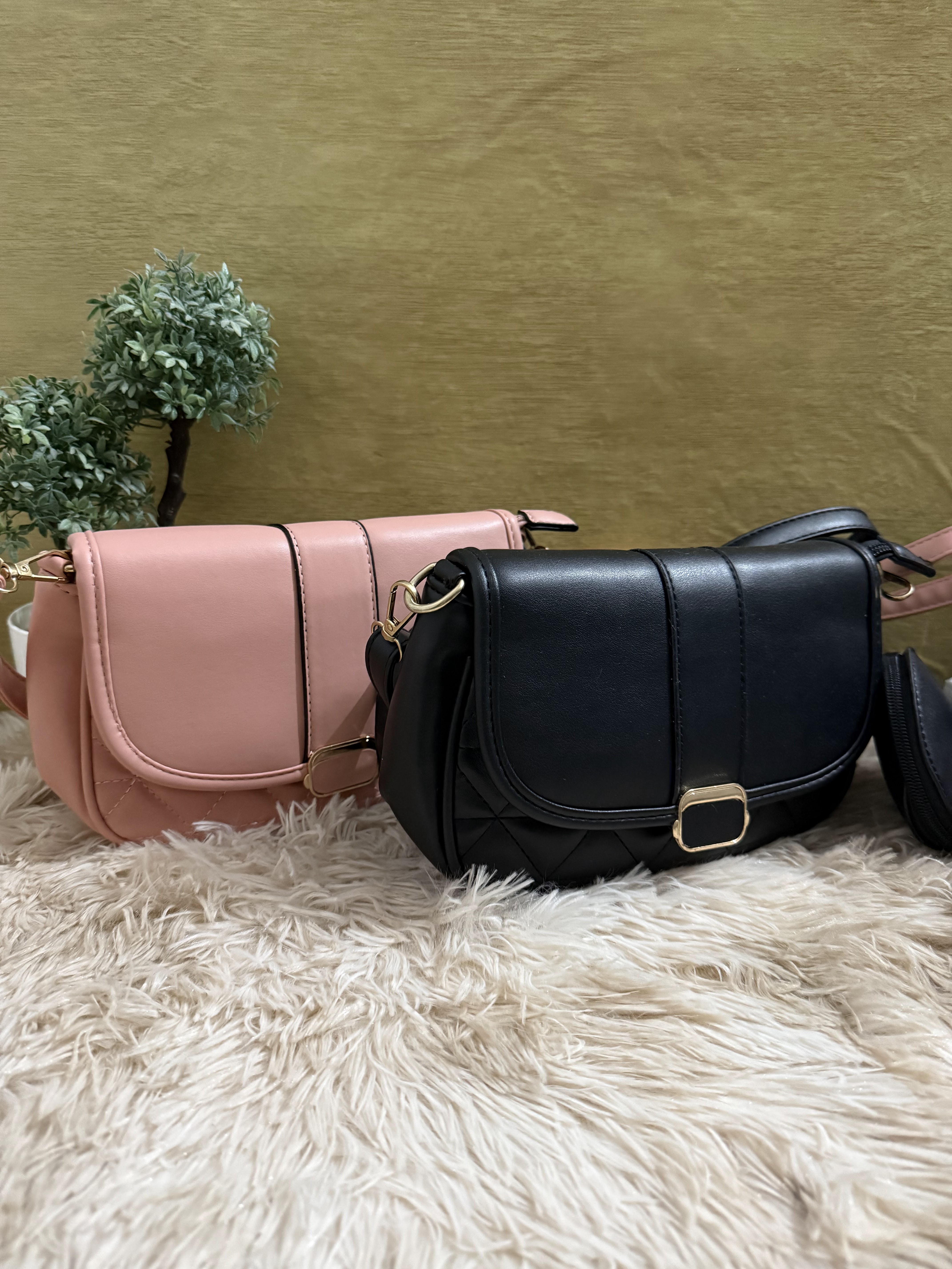 BOLSA negra y rosa
