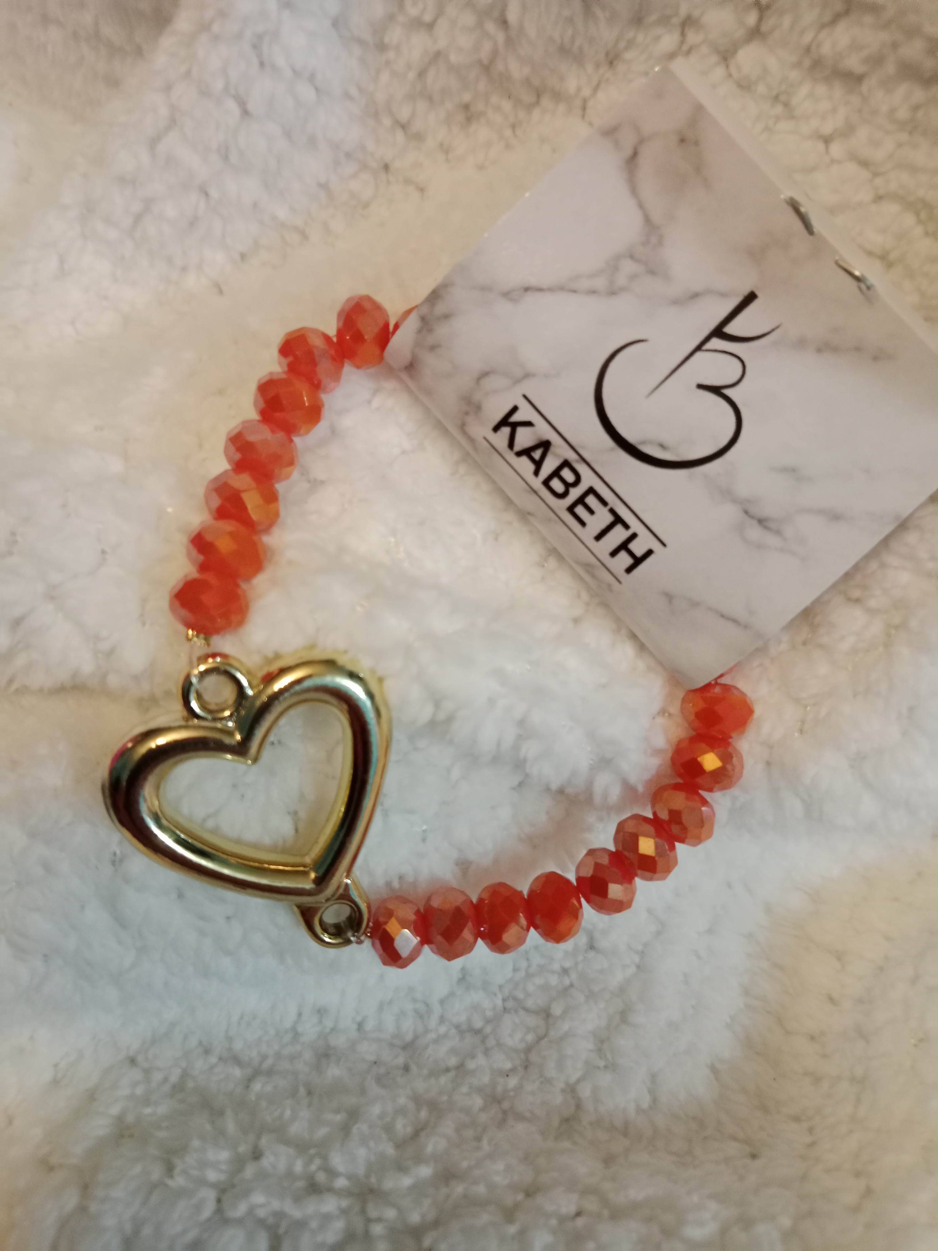 Pulsera Corazón naranja
