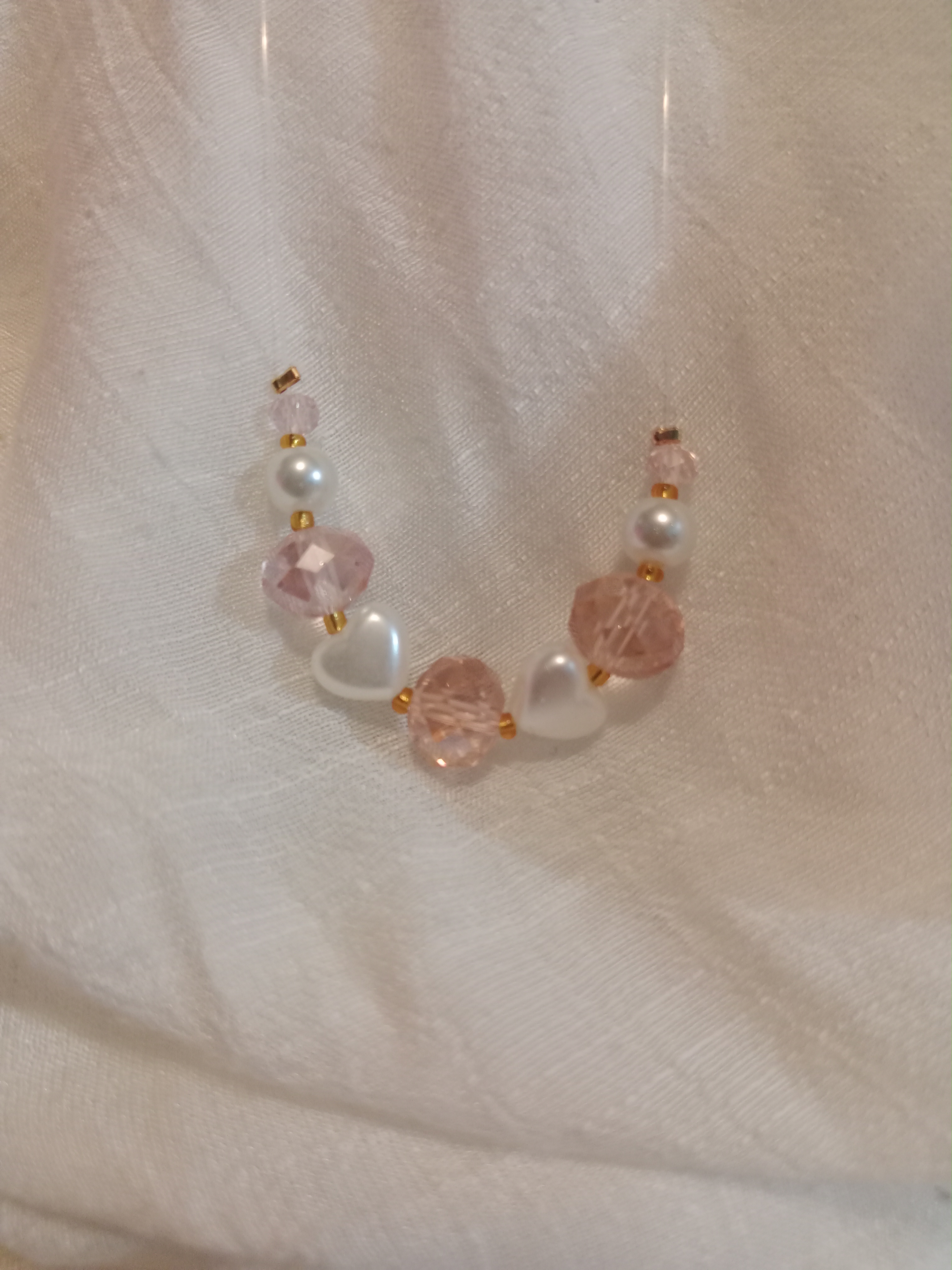 Collar corazón flotante pinky