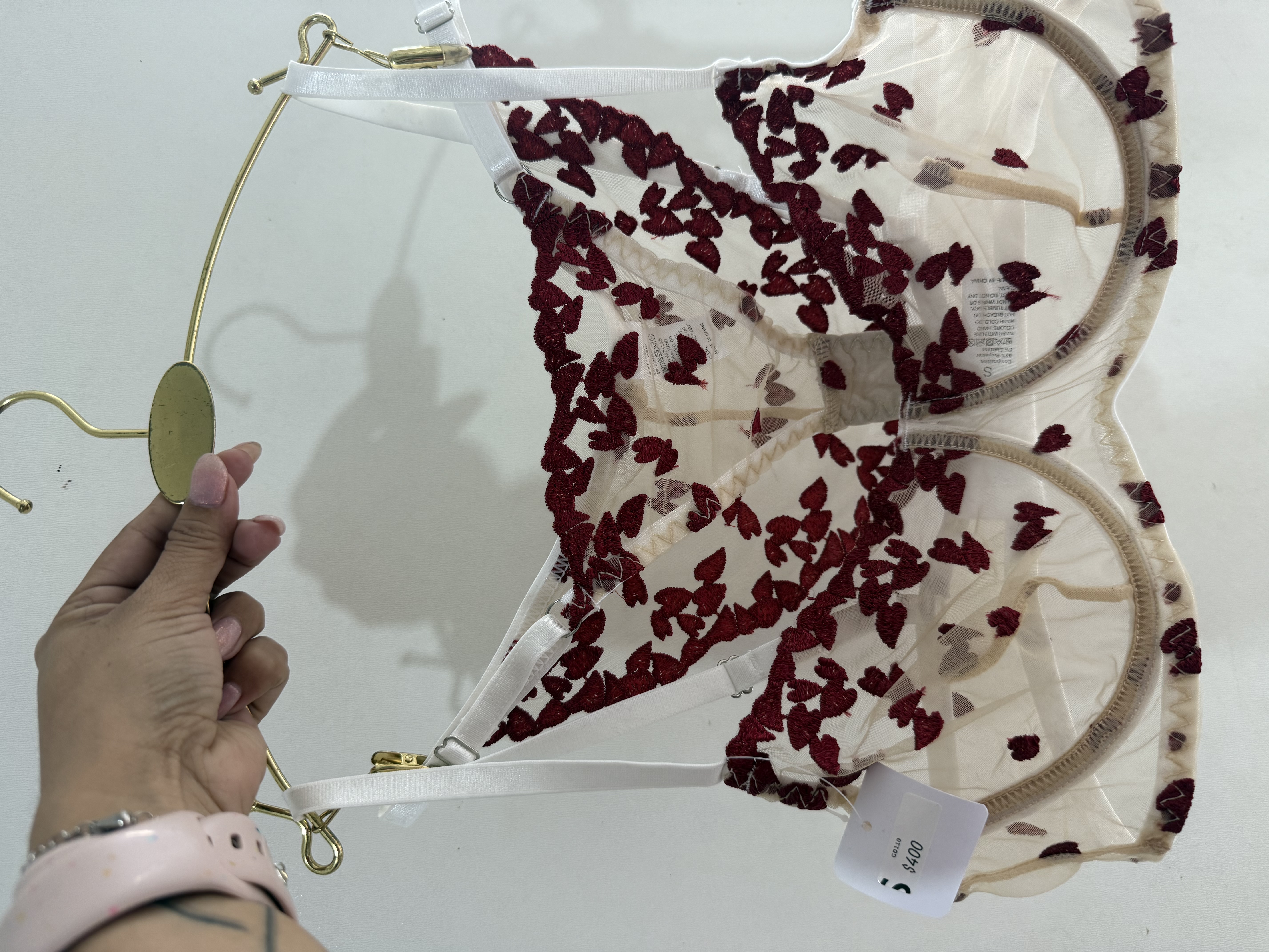 Conjunto corazones beige