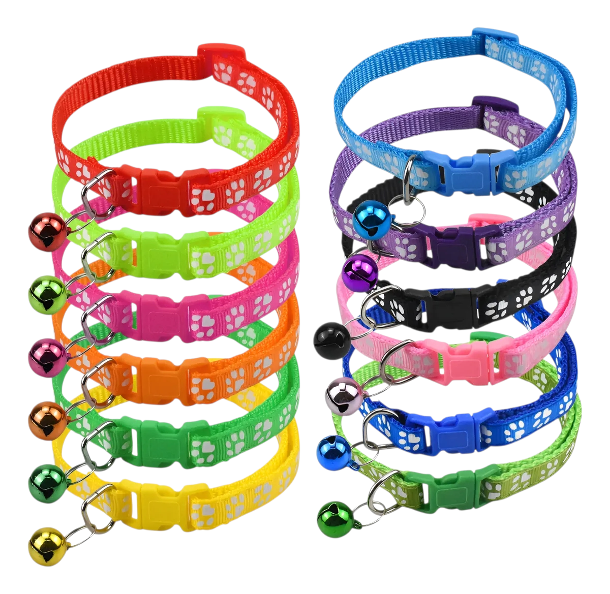 Collar para mascota varios colores con cascabel
