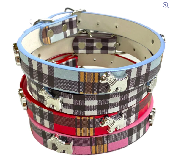Collar para mascota Cuadros con incrustación perritos