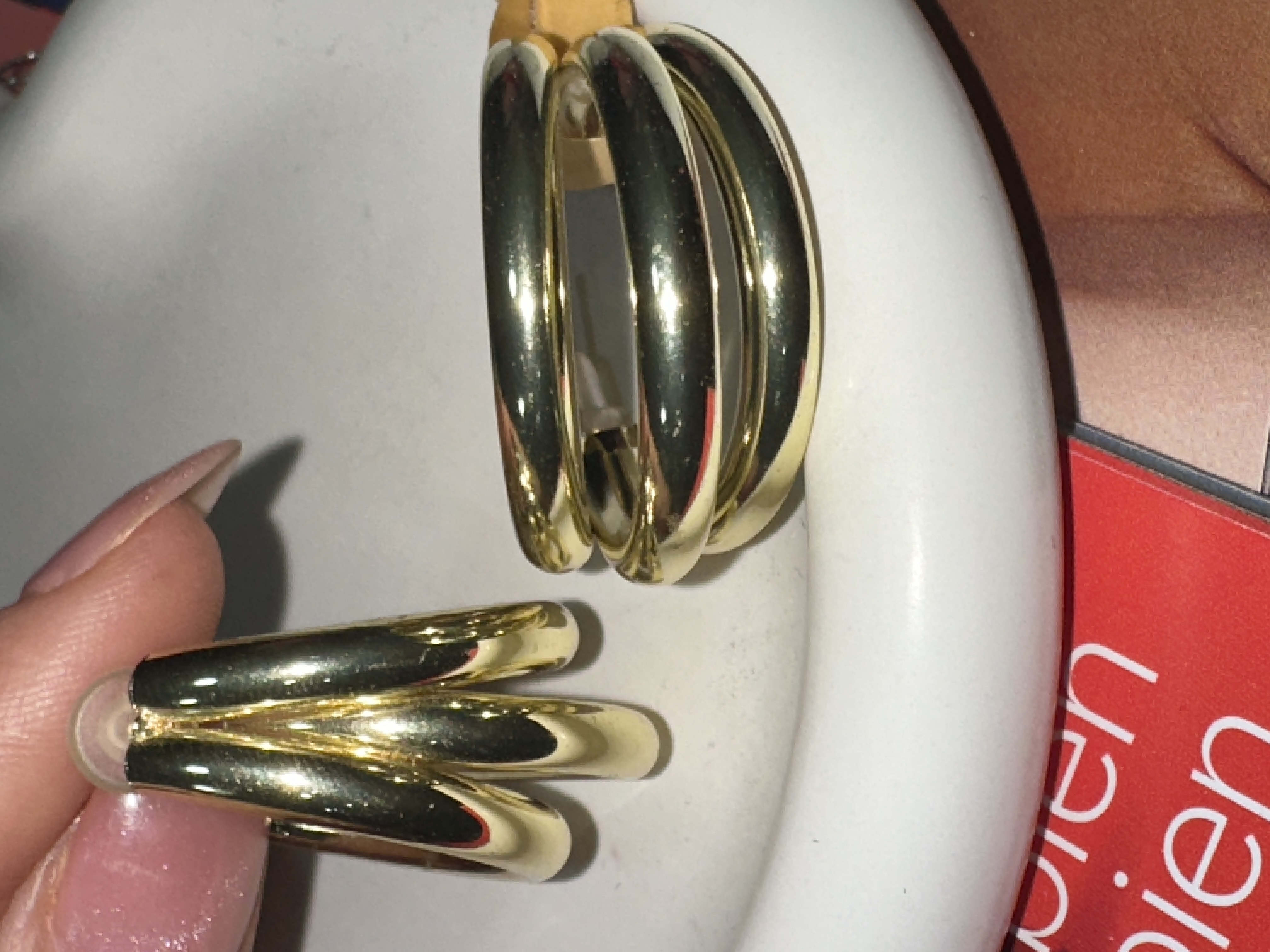 image aretes chunky triple liso acero inoxidable