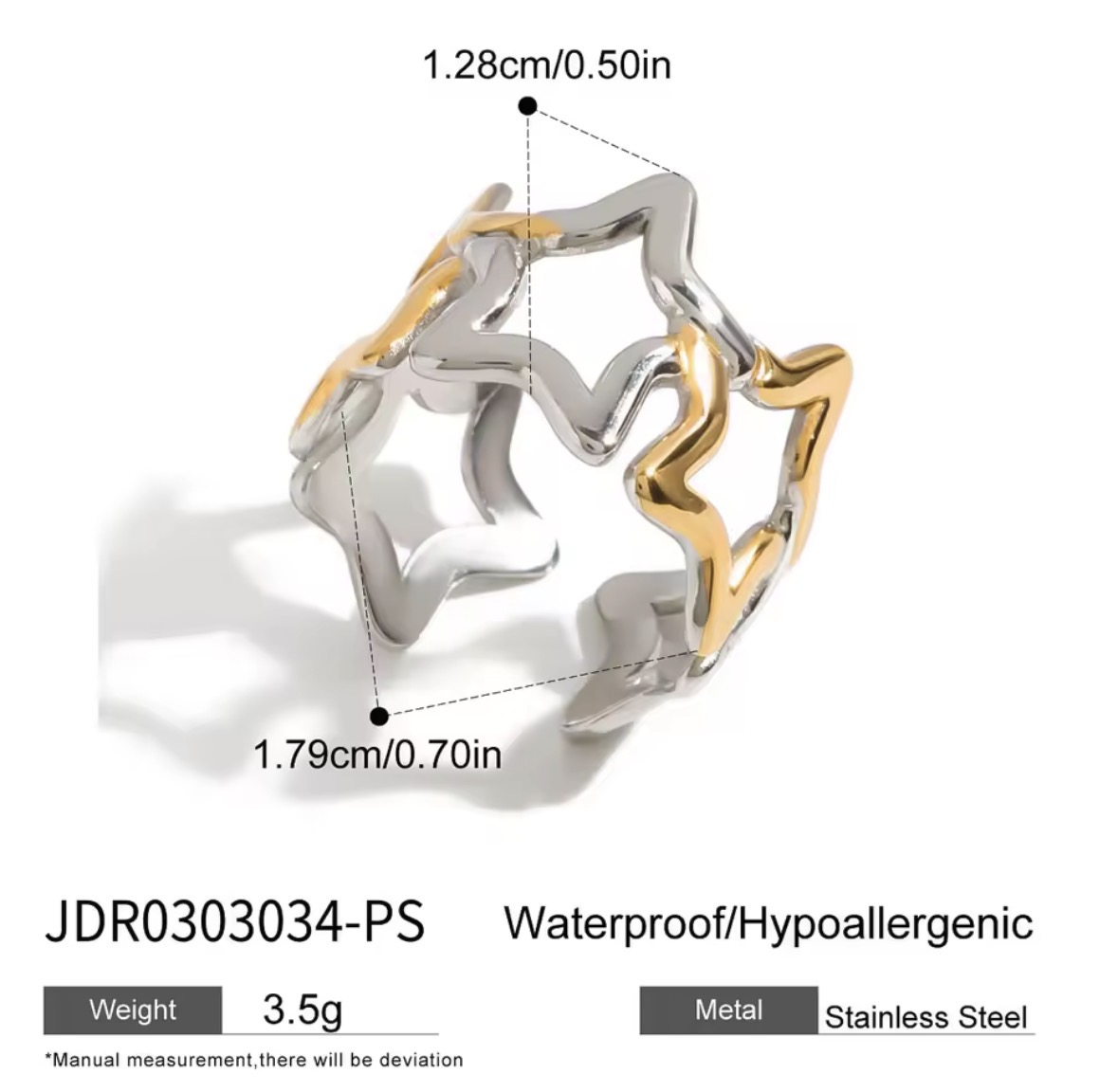 Anillo bicolor estrella