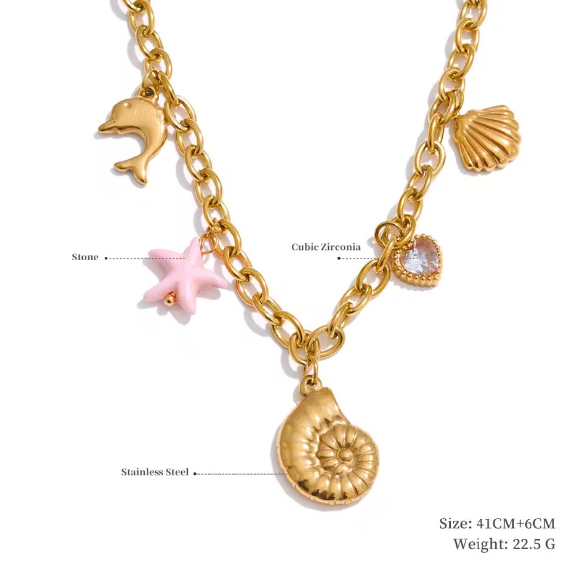 Collar verano delfín rosa