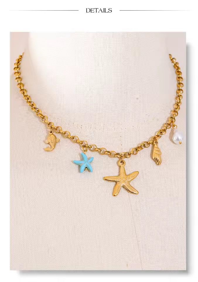 Collar verano azul estrella
