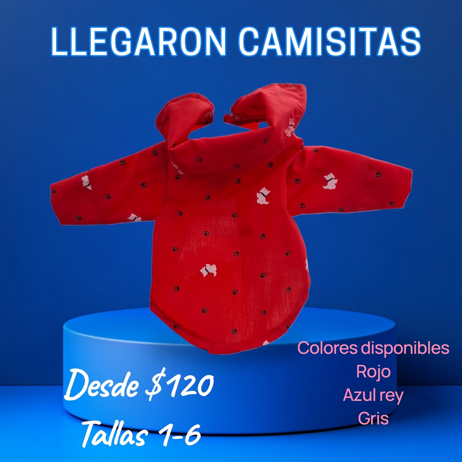 Camisa fresca para mascota color rojo T3