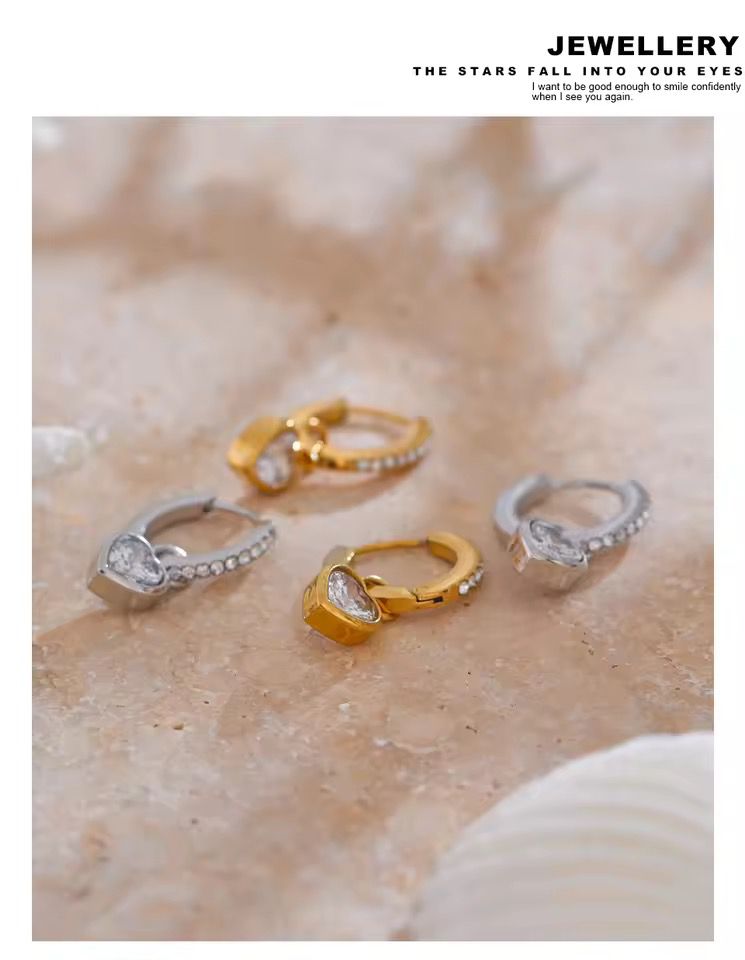 Huggie corazón plata