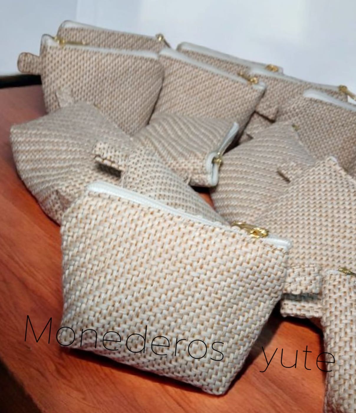 MONEDEROS DE TELA DE YUTE