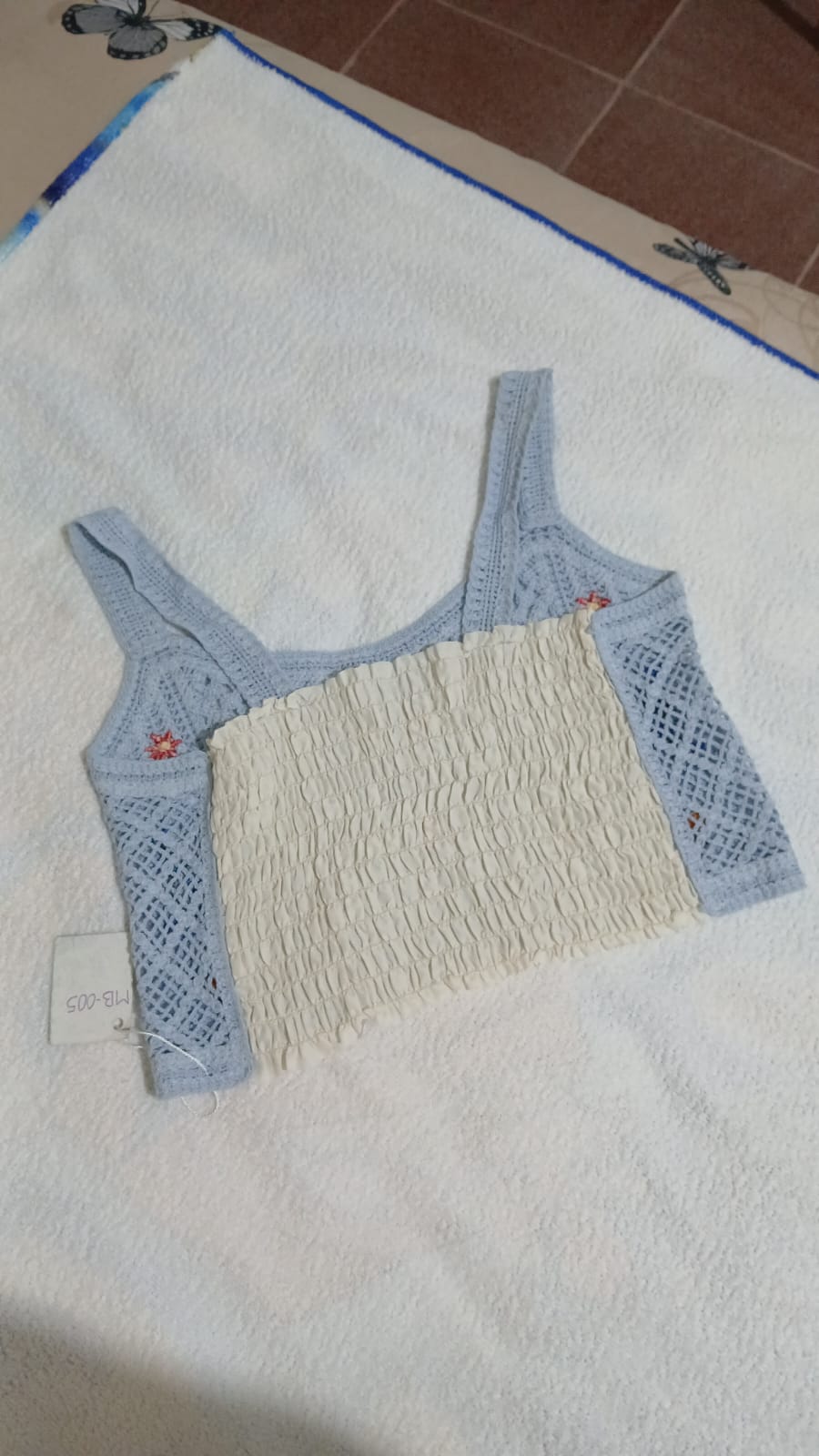 Blusa azul tejida - Imagen 2