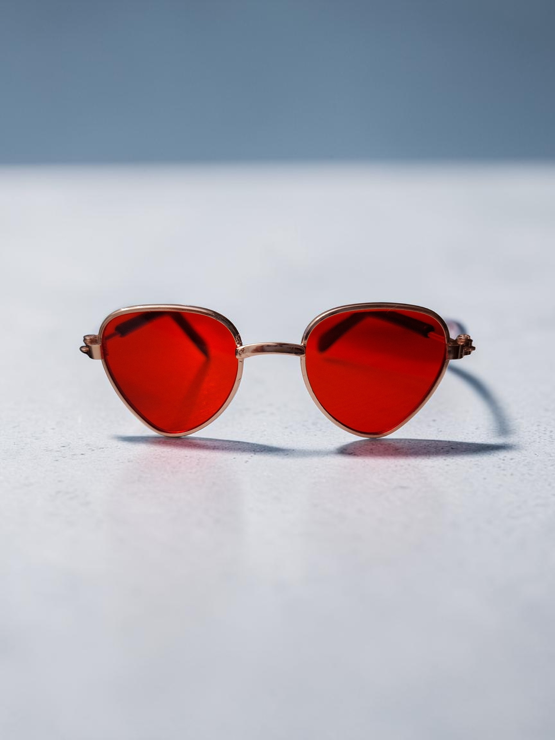 Lentes para mascota chicos forma de gota color rojo