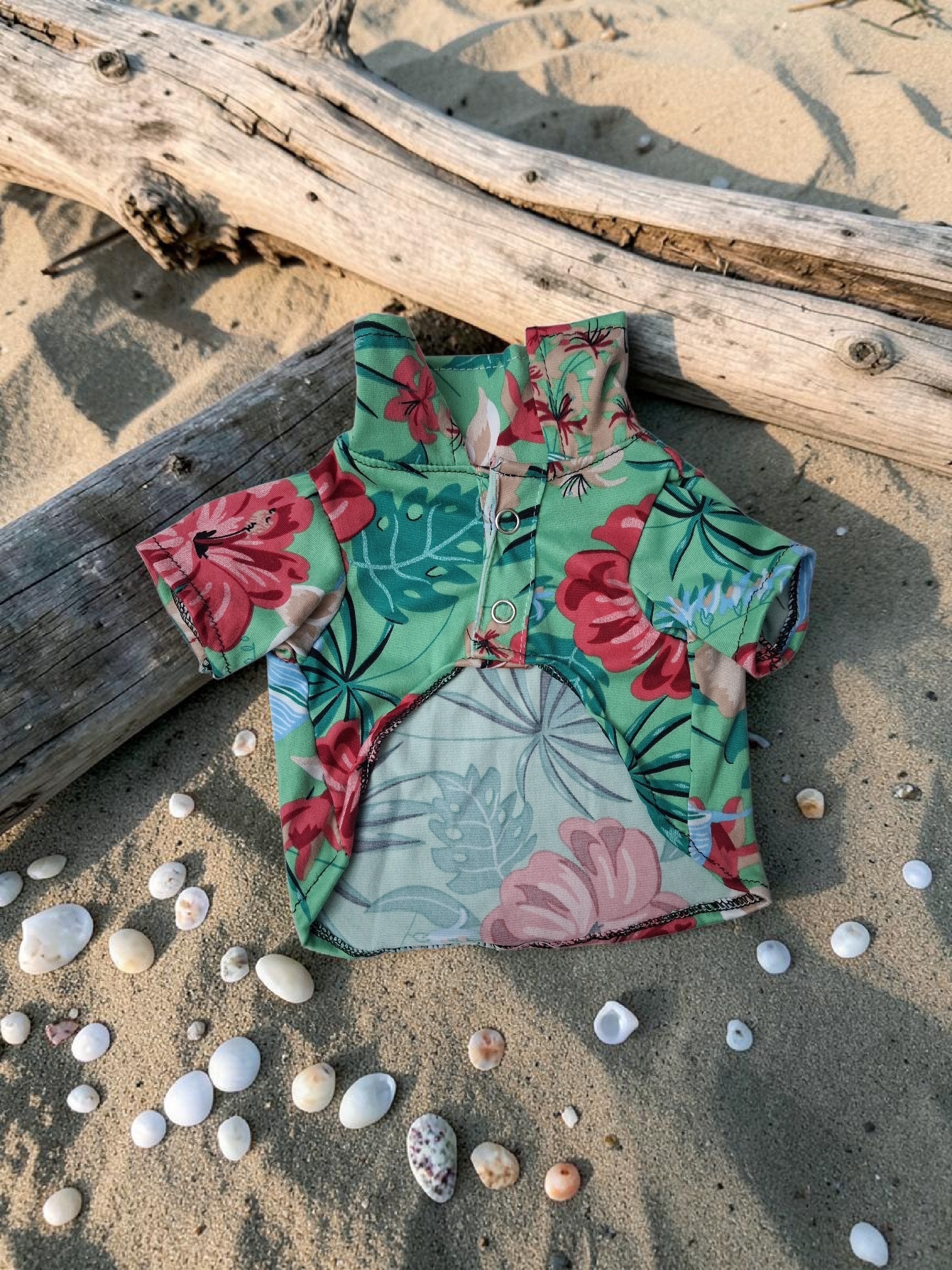 Camisa para mascota estampado hawaiiano talla 2 estampado verde o estampado azul