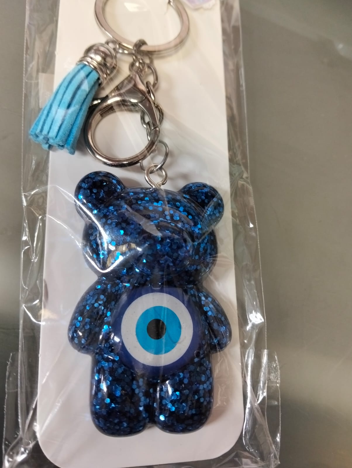 Llavero de resina de ojo turco en forma de osito