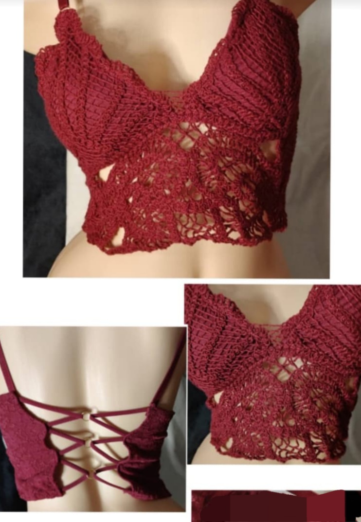 Blusa tejida roja - Imagen 2