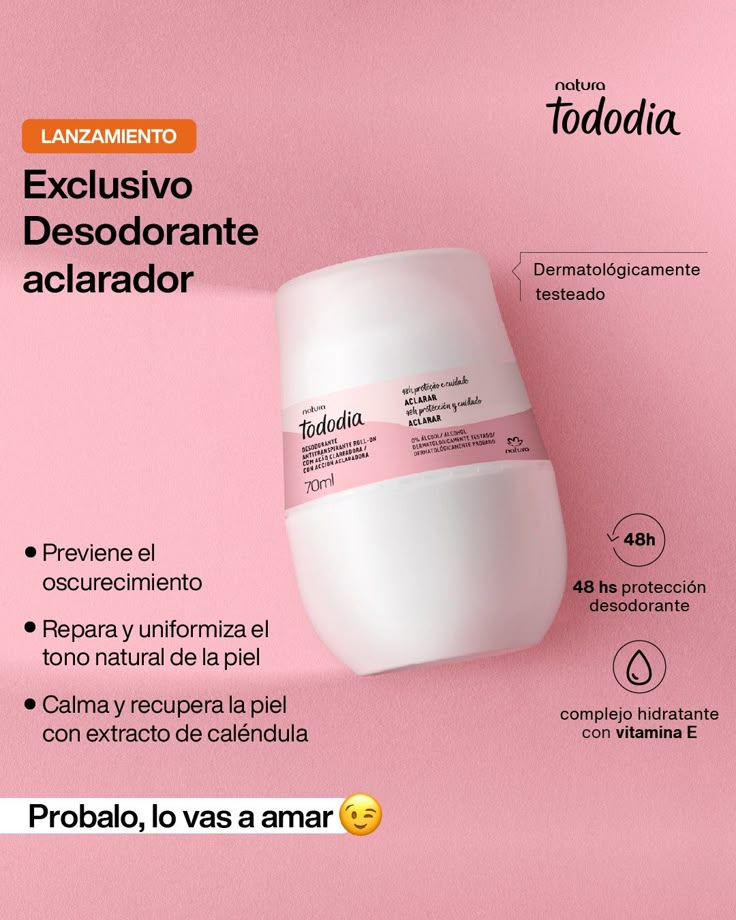 Dosodorante en roll on aclarador