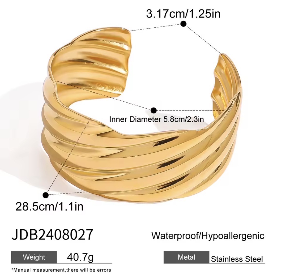 Screenshot Brazalete chunky dorado